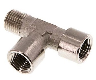 R 1/2'' x G 1/2'' M/F Te de latón niquelado 16 Bar