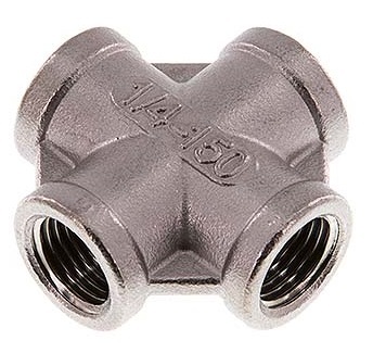 Rp 1/2'' Binnendraad RVS Kruissok 16 Bar