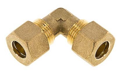 4mm Brass 90 deg Elbow Compression Fitting 150 Bar DIN EN 1254-2