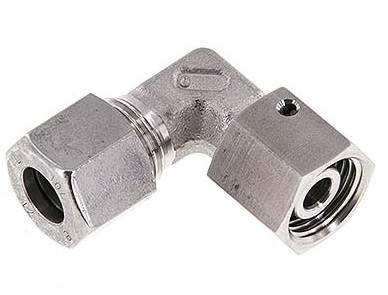 M30x2 x 22L Stainless steel Adjustable 90 deg Elbow Compression Fitting with Sealing cone and O-ring 160 Bar DIN 2353