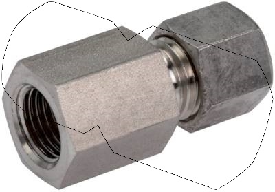 G 1/2'' x 10L Raccord à compression droit en acier inoxydable 315 Bar DIN 2353