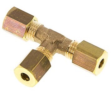 4mm Brass Tee Compression Fitting 150 Bar DIN EN 1254-2