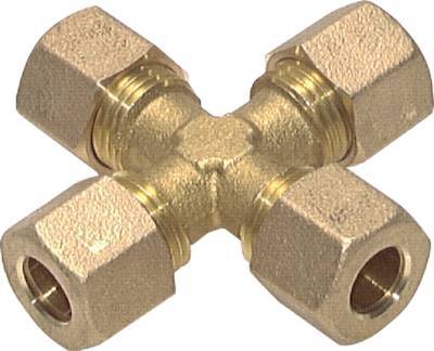 4mm Brass Cross Compression Fitting DIN EN 1254-2