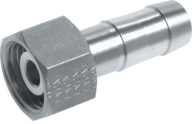 G 1/2'' x 6mm Edelstahl Schlauchtülle mit Mutter 40 Bar