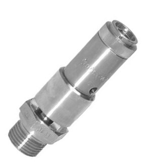 G 1/2'' Acero inoxidable 316 Válvula de seguridad preajustada 0,3 bar (4,35 psi) DN 10