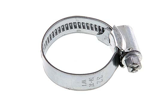 12 - 20 mm Hose Clamp with a Galvanised Steel 12 mm band - Ideal