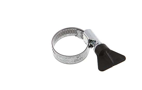 16 - 27 mm Hose Clamp with a Galvanised Steel 12 mm band With Butterfly Handle - Norma