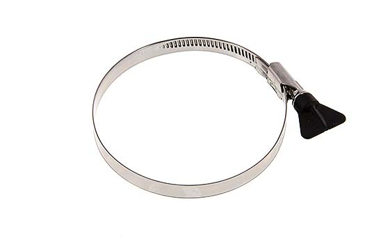 80 - 100 mm Hose Clamp with a Stainless Steel 304 12 mm band With Butterfly Handle - Norma