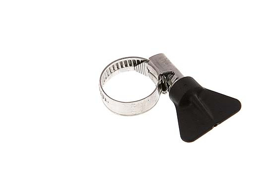 10 - 16 mm Hose Clamp with a Stainless Steel 304 9 mm band With Butterfly Handle - Norma