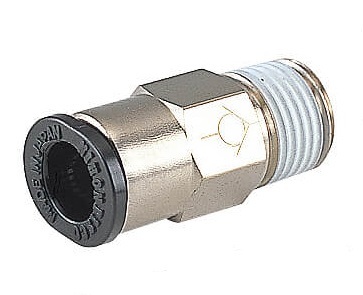 R3/8" - 12mm Meter-Out Aluminum Straight Check Valve