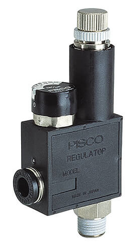 6mm - R1/8" Gauge Mounted Elbow Pressure Regulator