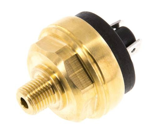 0.2 to 2bar NC Brass Pressure Switch M10 42VAC/DC Flat Connector