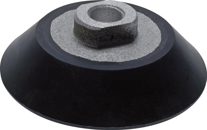 Ventouse plate 100mm NBR noir G 3/8 pouce course femelle 10mm double lèvre de sécurité