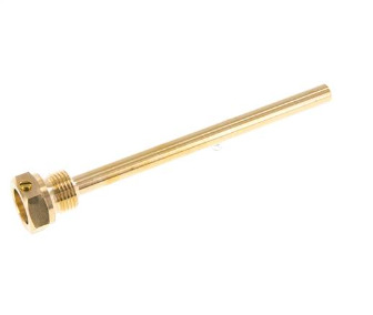 Copper Alloy G 1/2 Inch Bolt Fix Thermowell for 160mm Stem Max 160°C and 6 Bars