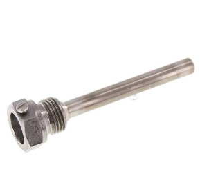 Steel St35 G 1/2 Inch Thermowell for 160mm Stem Max 600°C and 25 Bars