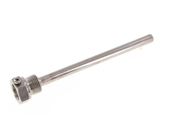 RVS G 1/2 Inch Thermowell met Schroef voor 160mm Dompelbuis Max 600°C en 25 Bar