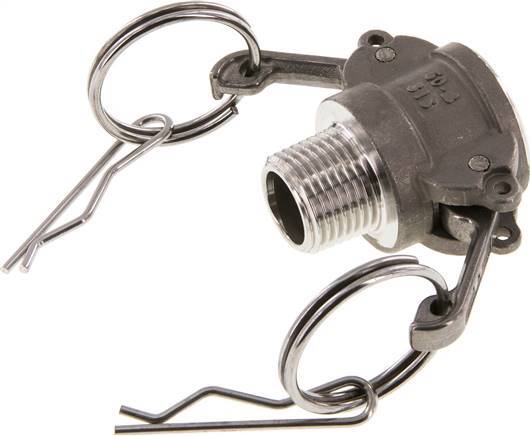 Accouplement Camlock DN 15 (1/2'') en acier inoxydable R 1/2'' à filetage mâle Type B MIL-C-27487