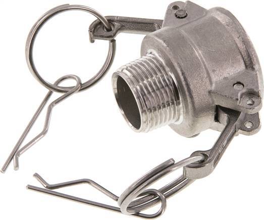 Acoplamiento de acero inoxidable Camlock DN 20 (3/4'') R 3/4'' rosca macho tipo B MIL-C-27487