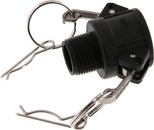 Raccord Camlock DN 20 (3/4'') en polypropylène R filetage mâle 3/4'' type B MIL-C-27487