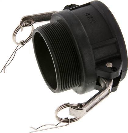 Acoplamiento de polipropileno Camlock DN 75 (3'') R 3'' rosca macho Tipo B MIL-C-27487