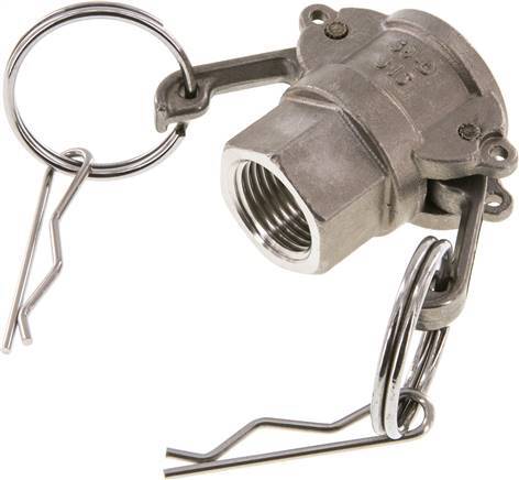 Acoplamiento de acero inoxidable Camlock DN 15 (1/2'') Rp 1/2'' Rosca Hembra Tipo D MIL-C-27487