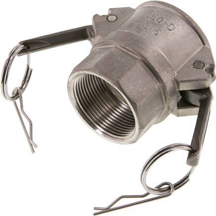 Camlock DN 40 (1 1/2'') Koppeling RvsRp 1 1/2'' met binnendraad Type D MIL-C-27487