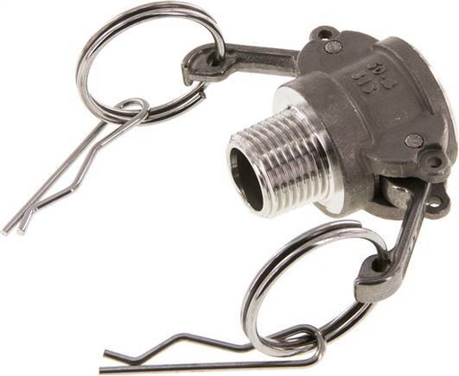 [F23MM] Acoplamiento de acero inoxidable Camlock DN 15 (1/2'') R 1/2'' rosca macho tipo B MIL-C-27487