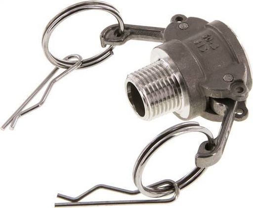 [F23MM] Camlock DN 15 (1/2'') Stainless Steel Coupling R 1/2'' Male Thread Type B MIL-C-27487