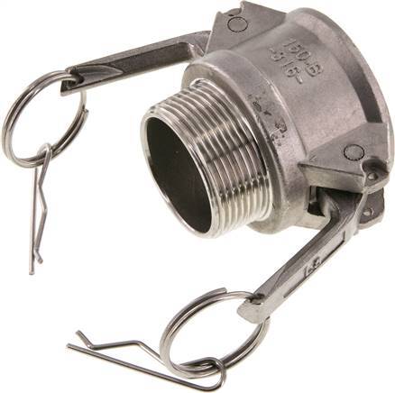 [F23MR] Camlock DN 40 (1 1/2'') Stainless Steel Coupling R 1 1/2'' Male Thread Type B MIL-C-27487