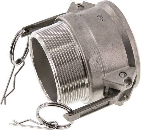 [F23MT] Camlock DN 60 (2 1/2'') Stainless Steel Coupling R 2 1/2'' Male Thread Type B MIL-C-27487