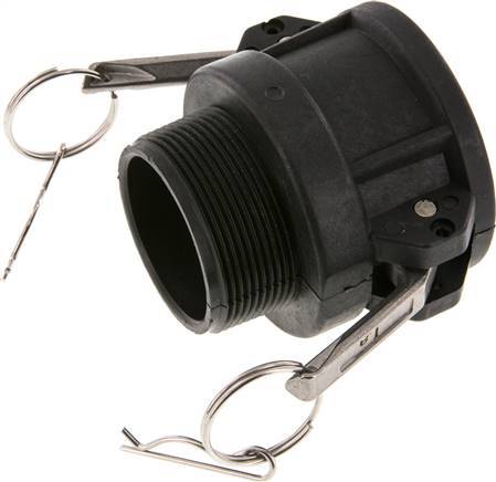 [F23N5] Camlock DN 50 (2'') Polypropylene Coupling R 2'' Male Thread Type B MIL-C-27487