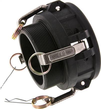 [F23N7] Camlock DN 90 (4'') Polypropylene Coupling R 4'' Male Thread Type B MIL-C-27487