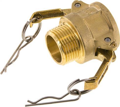 [F23NA] Camlock DN 25 (1'') Brass Coupling R 1'' Male Thread Type B MIL-C-27487