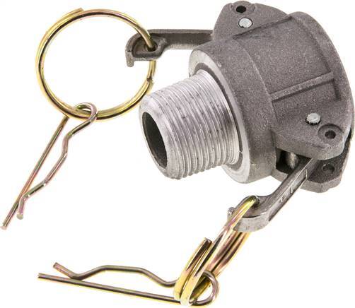[F23NK] Acoplamiento de aluminio Camlock DN 20 (3/4'') R 3/4'' rosca macho tipo B MIL-C-27487