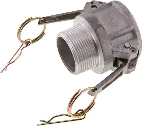 [F23NP] Accouplement Camlock DN 40 (1 1/2'') en aluminium R 1 1/2'' à filetage mâle Type B MIL-C-27487