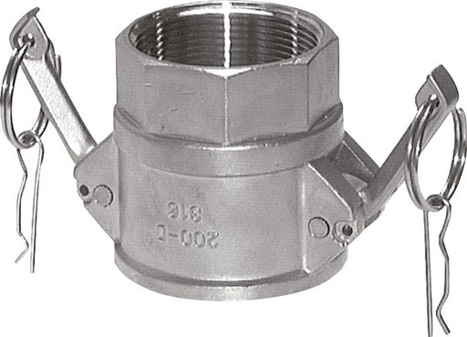 [F23PG] Camlock DN 120 (5'') Stainless Steel Coupling Rp 5'' Female Thread Type D MIL-C-27487