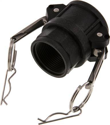 [F23PM] Acoplamiento de polipropileno Camlock DN 32 (1 1/4'') Rp 1 1/4'' Hembra Tipo D MIL-C-27487