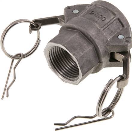 [F23Q7] Acoplamiento de aluminio Camlock DN 25 (1'') Rp 1'' Rosca hembra Tipo D MIL-C-27487