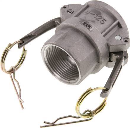 [F23Q8] Accouplement Camlock DN 32 (1 1/4'') en aluminium Rp 1 1/4'' Filetage femelle Type D MIL-C-27487