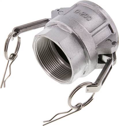[F23QA] Acoplamiento de aluminio Camlock DN 50 (2'') Rp 2'' Rosca hembra Tipo D MIL-C-27487