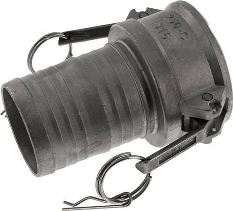 [F23QP] Raccord Camlock DN 60 (2 1/2'') en acier inoxydable Pilier de tuyau (63 mm) Type C MIL-C-27487