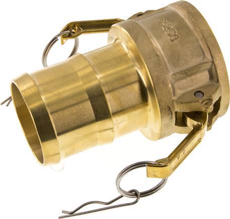 [F23RA] Camlock DN 60 (2 1/2'') Koppeling Messing met slangpilaar (63 mm) Type C MIL-C-27487