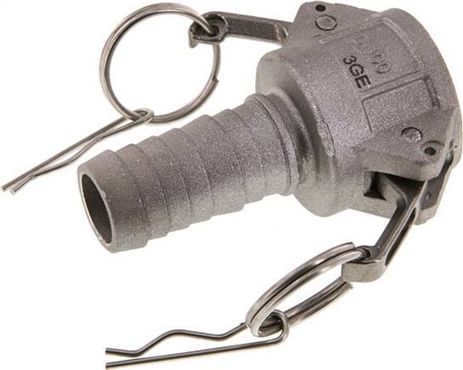 [F23RG] Acoplamiento de aluminio Camlock DN 25 (1'') Pilar de manguera (25 mm) Tipo C MIL-C-27487