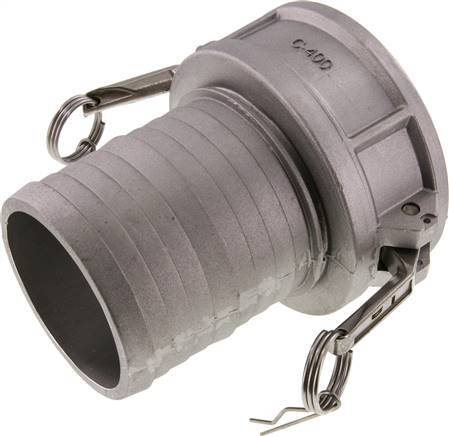 [F23RP] Acoplamiento de aluminio Camlock DN 90 (4'') Pilar de manguera (100 mm) Tipo C MIL-C-27487