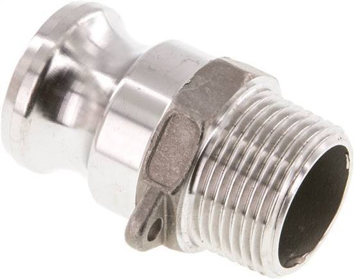 [F23T4] Acoplamiento de acero inoxidable Camlock DN 25 (1'') R 1'' Rosca Macho Tipo F MIL-C-27487