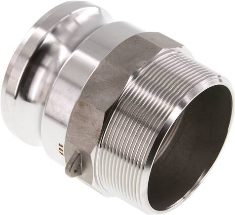 [F23T9] Acoplamiento de acero inoxidable Camlock DN 75 (3'') R 3'' rosca macho tipo F MIL-C-27487