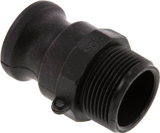 [F23TF] Acoplamiento de polipropileno Camlock DN 32 (1 1/4'') R 1 1/4'' Rosca Macho Tipo F MIL-C-27487