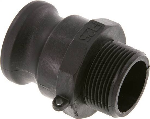 [F23TG] Acoplamiento de polipropileno Camlock DN 40 (1 1/2'') R 1 1/4'' rosca macho tipo F MIL-C-27487