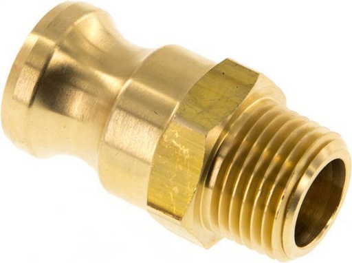 [F23TN] Camlock DN 15 (1/2'') Brass Coupling R 1/2'' Male Thread Type F MIL-C-27487