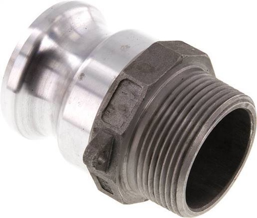[F23U4] Camlock DN 40 (1 1/2'') Aluminium Coupling R 1 1/2'' Male Thread Type F MIL-C-27487
